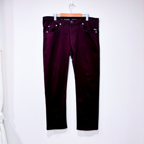 BLACK BULL Burgundy stretch pants men | Slim classic style | Size 36. * - Picture 1 of 10
